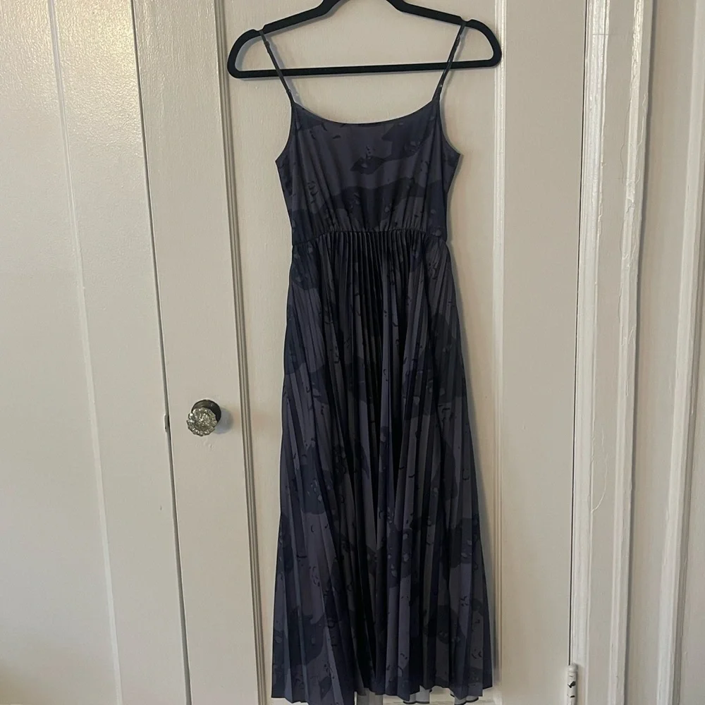 All Saints Lera Midnight Blue Pleated Midi Dress - Picture 9 of 11